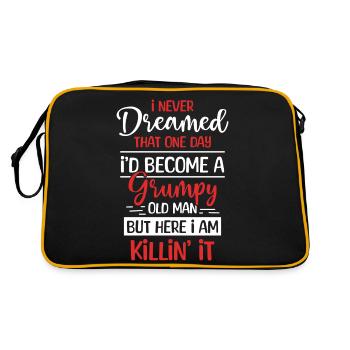 Funny Grumpy Old Man Killin 'it Grandpa Grandpa - Retro Bag - black/gold - Back