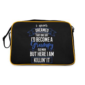 Funny Grumpy Old Man Killin 'it Grandpa Grandpa - Retro Bag - black/gold - Back