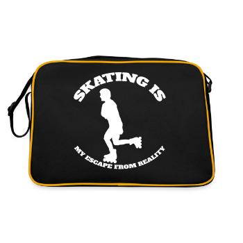 Rollschuh skaten Inliner Geschenk Inline Skater - Retro Tasche - Schwarz/Gold - Hinten
