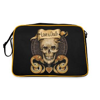 Skull, snakes, love-and-death, saying - Retro Bag - black/gold - Back