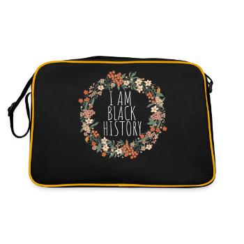I Am Black History Shirt, Black History Month Shir - Retro Bag - black/gold - Back