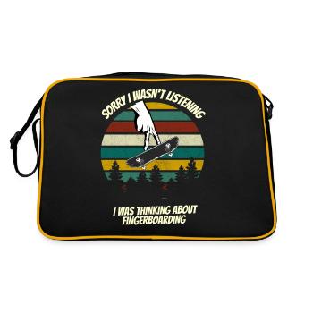 Funny Fingerboarding Shirt, Fingerboard Shirt, Fin - Retro Bag - black/gold - Back