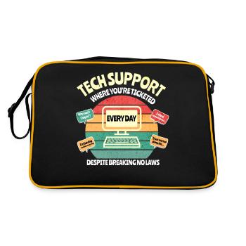 Funny IT Department Shirt, Funny Tech Support Shir - Retro Bag - black/gold - Back