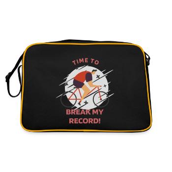 Time To Break My Record! Retro Biking - Retro Bag - black/gold - Back