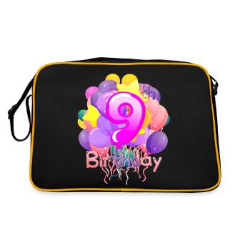 Numéro d’anniversaire des enfants Âge 9e année 9 Numéro porte-bonheur - Sac Retro - noir/or - Dos