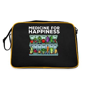 Medicine to Happiness Daily Dose of Vegetables - Retro Bag - black/gold - Back