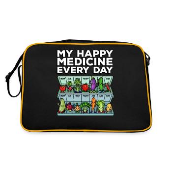Medicine to Happiness Daily Dose of Vegetables - Retro Bag - black/gold - Back