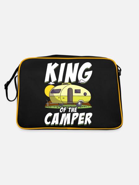 King Of The Camper Funny Camping - Retro Bag - black/gold - Back