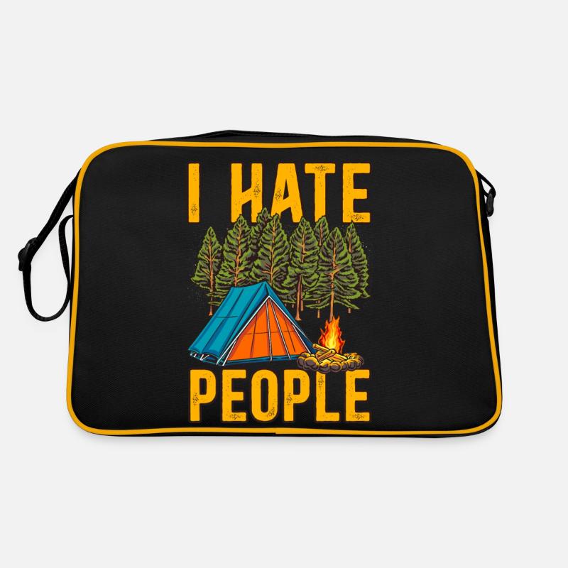 I hate people camping Retro Bag