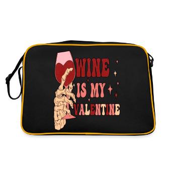 Le vin est ma Saint-Valentin anti Saint-Valentin - Sac Retro - noir/or - Dos