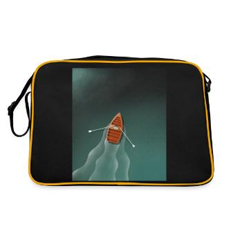 Rowing boat on the lake - Retro Bag - black/gold - Back