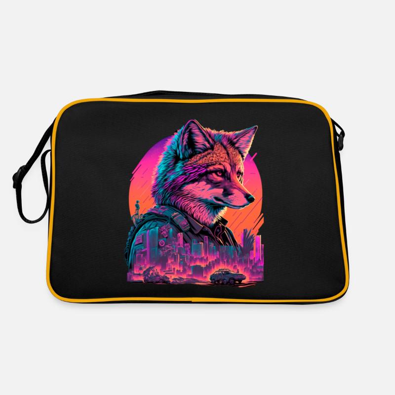 Retro Futuristic Synthwave Fox Retro Tasche