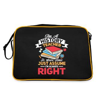 Je suis professeur d’histoire pour gagner du temps Prof en éducation - Sac Retro - noir/or - Dos