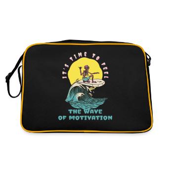Il est temps de sentir la vague de motivation Surfer - Sac Retro - noir/or - Dos