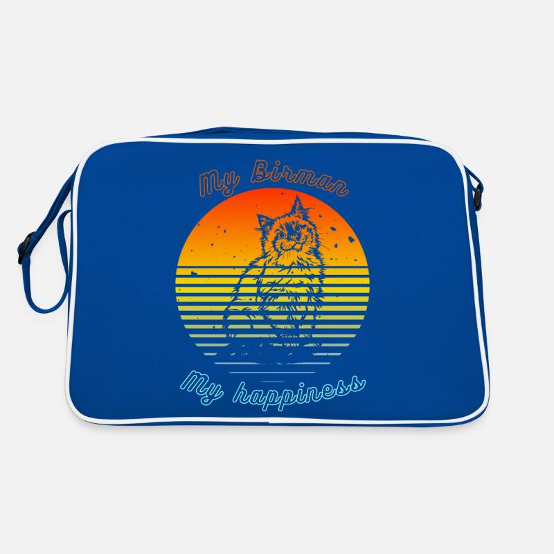 Retro-Logo mit einer "burmesischen" Katze Retro Tasche