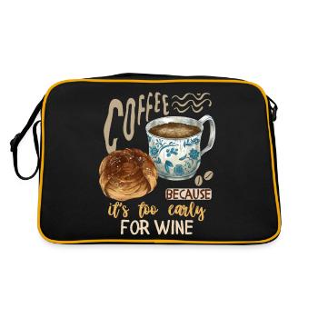 coffee, coffee drinker wine drinker funny saying - Retro Bag - black/gold - Back