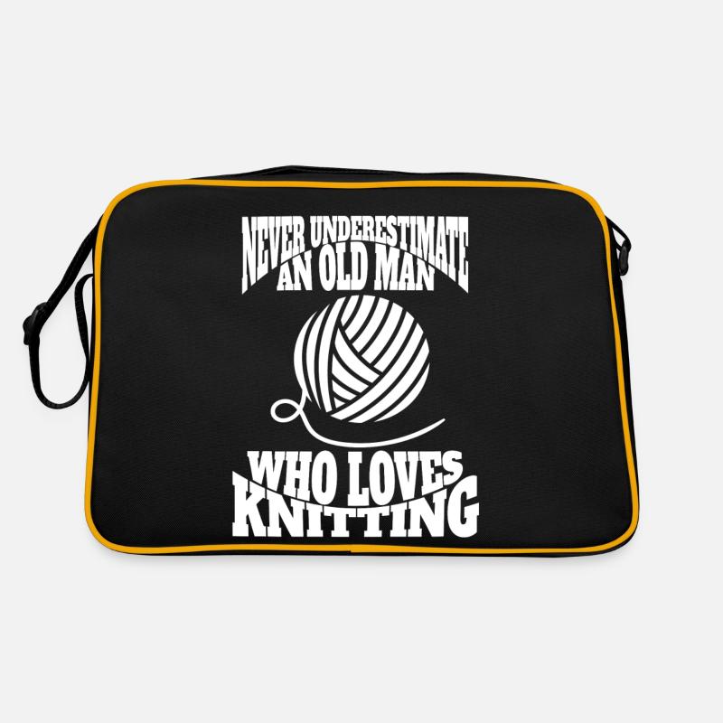 Stricken Häkeln Schneider Schneiderin Strickerin Retro Tasche