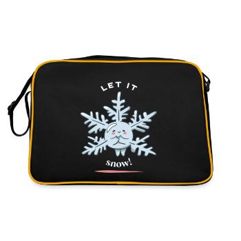 Let It Snow! Cute Funny Snow Winter Designs - Retro Tasche - Schwarz/Gold - Hinten