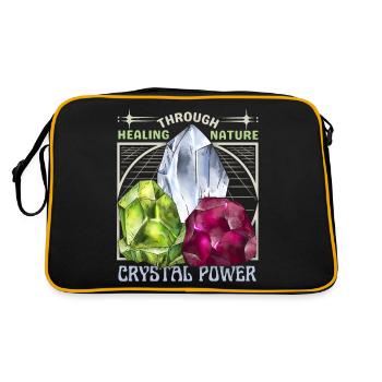 Healing Crystals, Esoteric, Crystal Power - Retro Bag - black/gold - Back