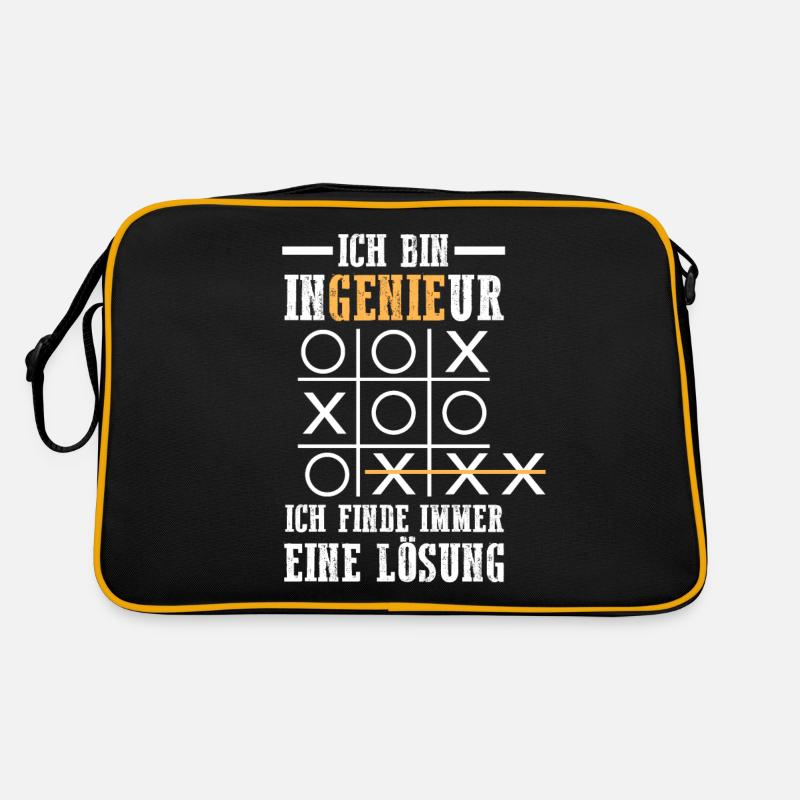 Ich bin Ingenieur - Retro Tasche - Schwarz/Gold