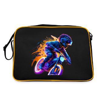 Young BMX motorcycle afrogerman african-american bi - Retro Bag - black/gold - Back