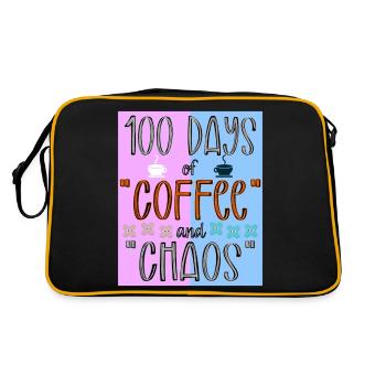 100th Days Of Coffee And Chaos School Teacher Day - Retro Bag - black/gold - Back