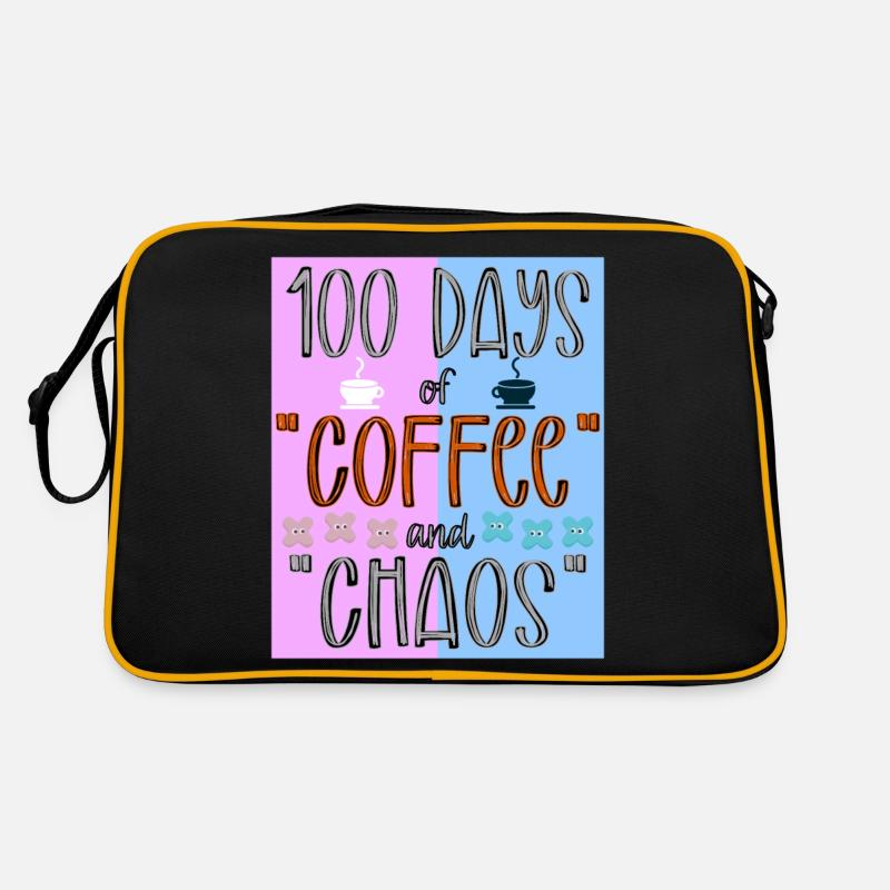 100. Tage Kaffee und Chaos Schullehrertag Retro Tasche