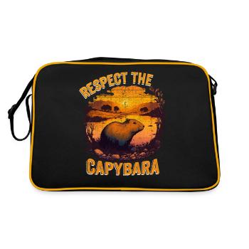 Respect L’Animal Capybara Drôle Capybara Lover - Sac Retro - noir/or - Dos