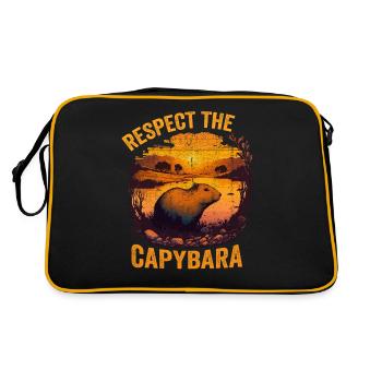 Respect The Capybara Animal Humour Capybara Lover - Sac Retro - noir/or - Dos