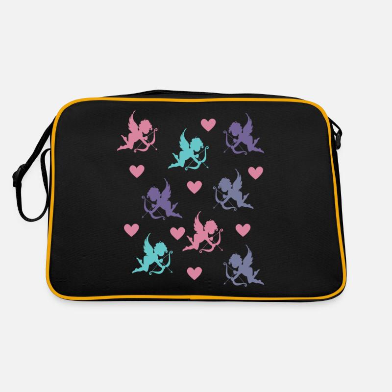 Cupids and hearts - Retro Bag - black/gold