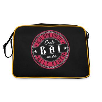 Kai Geschenkidee Geschenk Geburtstag - Retro Tasche - Schwarz/Gold - Hinten