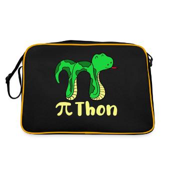 Drôle serpent pi jour math python science blague - Sac Retro - noir/or - Dos