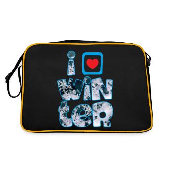 Mots d’hiver avec flocons de neige pour les amateurs d’hiver - Sac Retro - noir/or - Dos