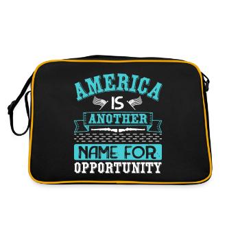 AMERICA IS ANOTHER NAME FOR OPPORTUNITY - Retro Bag - black/gold - Back