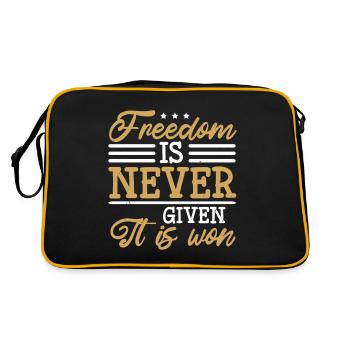 FREEDOM IS NEVER GIVEN IT IS WON - Retro Bag - black/gold - Back