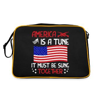 L’AMÉRIQUE EST UN AIR QU’IL FAUT CHANTER ENSEMBLE - Sac Retro - noir/or - Dos