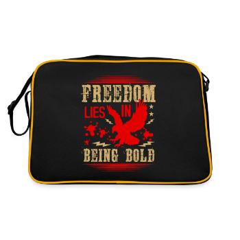 FREEDOM IN LIES BEING BOLD - Retro Bag - black/gold - Back