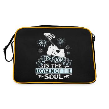 FREEDOM IS THE OXYGEN OF THE SOUL - Retro Bag - black/gold - Back