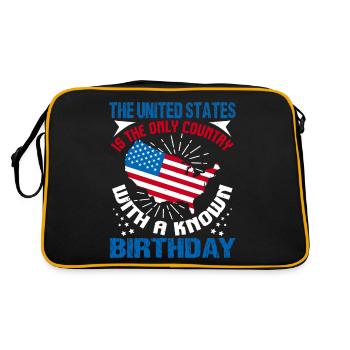 DIE VEREINIGTEN STAATEN SIND DAS EINZIGE LAND MIT EINEM BEKANNTEN - Retro Tasche - Schwarz/Gold - Hinten