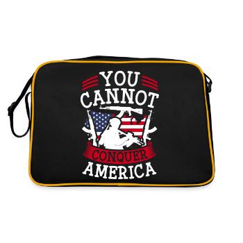 YOU CAN NOT CONQUER AMERICA - Retro Bag - black/gold - Back