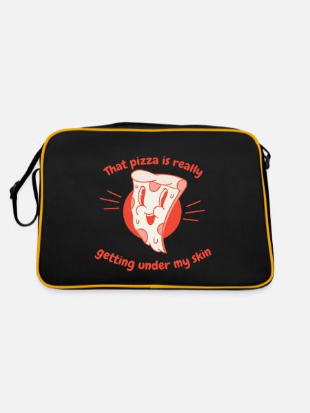 Cette pizza me met vraiment sous la peau drôle - Sac Retro - noir/or - Dos