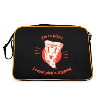I'm So Pizza I Could Pick A Topping Funny Pizza - Retro Tasche - Schwarz/Gold - Hinten