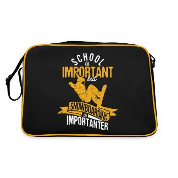 School is important, but snowboarding is still - Retro Bag - black/gold - Back