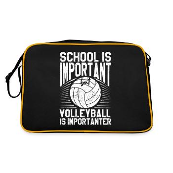 School is important, but volleyball is still - Retro Bag - black/gold - Back