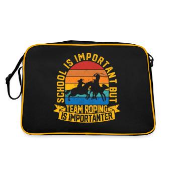 L’école est importante, mais l’équipe Roping est toujours - Sac Retro - noir/or - Dos