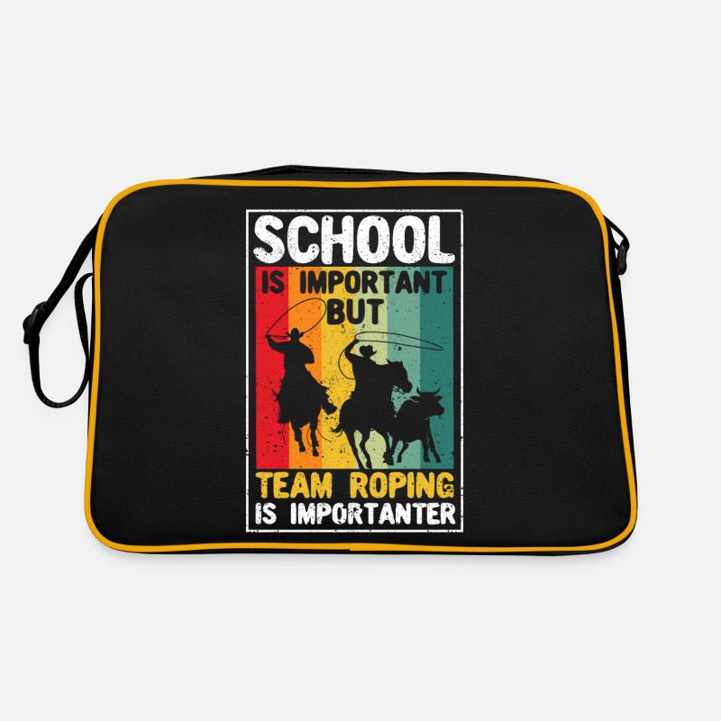 School is important, but team roping is more important Retro Bag