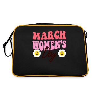 Journée internationale de la femme La marche est la Journée de la femme - Sac Retro - noir/or - Dos