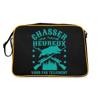 Chasse Sanglier Humour - Sac Retro - noir/or - Dos