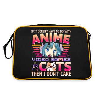 Funny video games gamer anime cats mom - Retro Bag - black/gold - Back