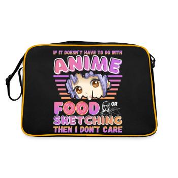 fun japanese anime sketching food illustrators art - Retro Bag - black/gold - Back